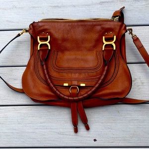 Chloe medium marcie satchel cognac brown tan